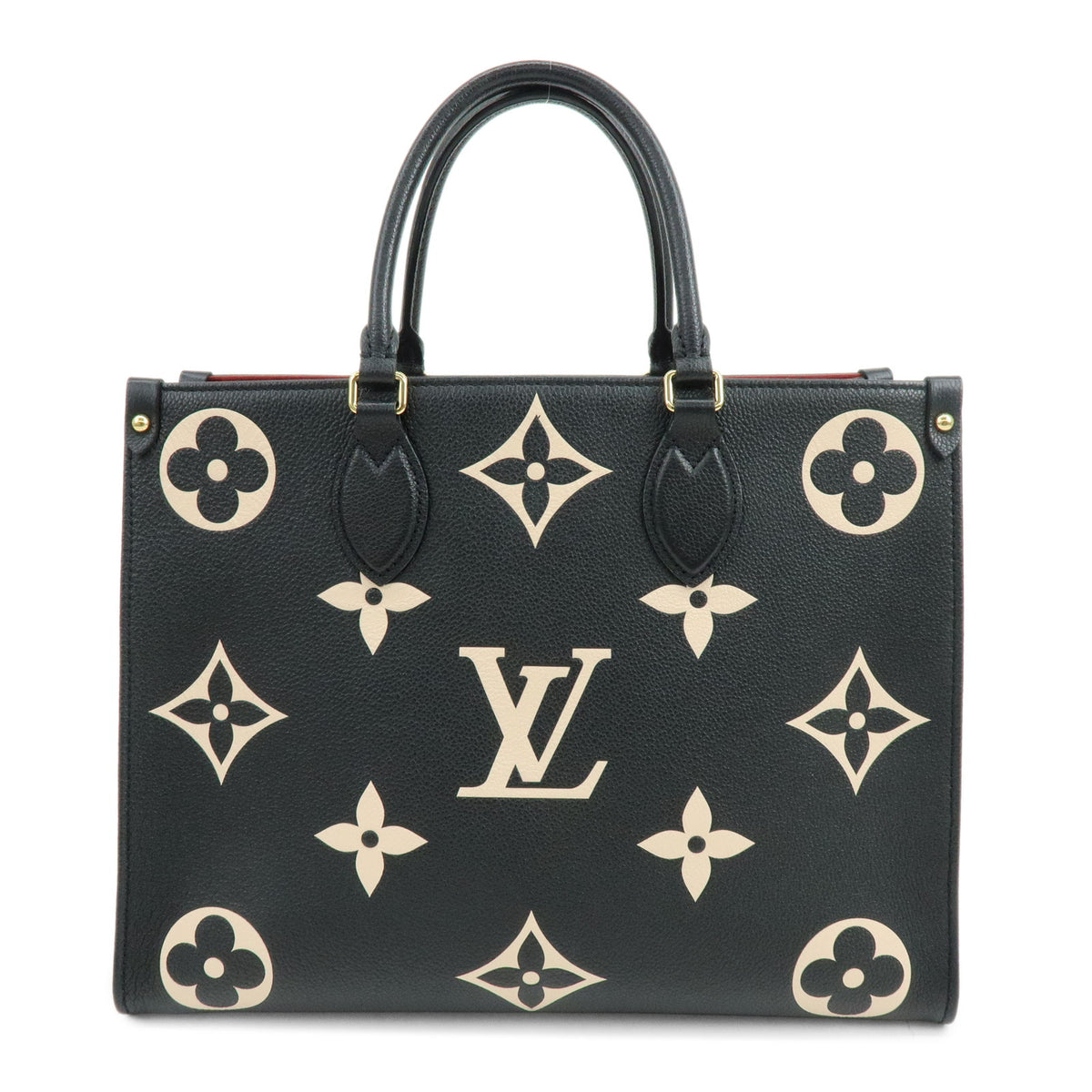Louis Vuitton Bicolor Monogram Empreinte On The Go MM Noir Beige M45495