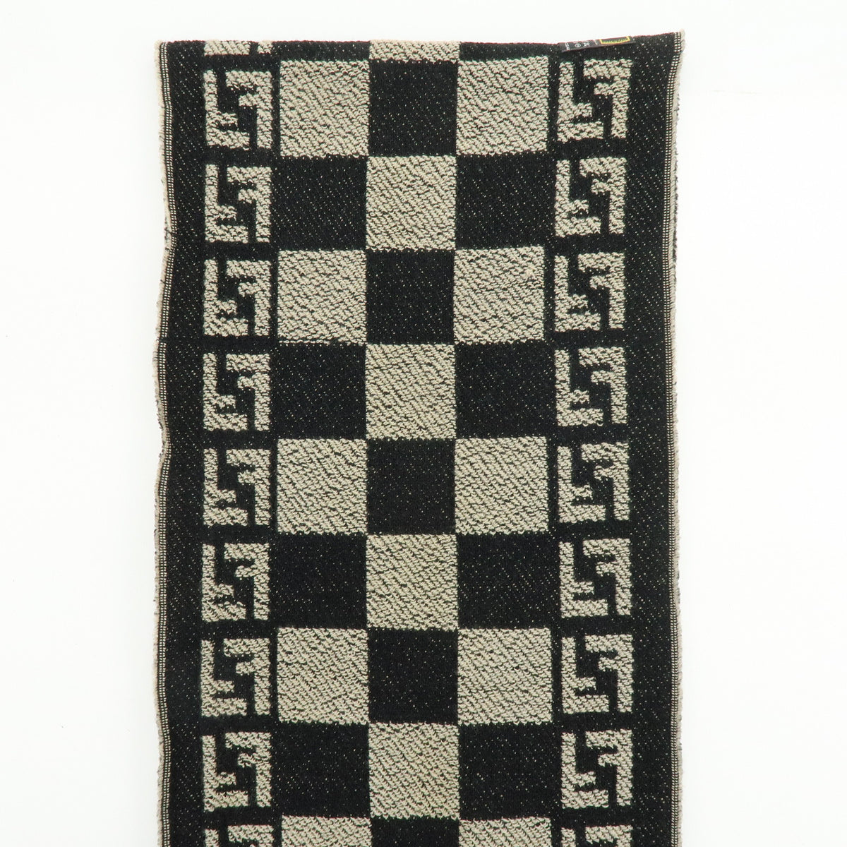 FENDI Zucca FF Logo Acrylic Wool Scarf Shawl Beige Black