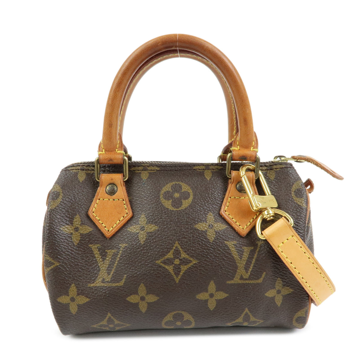Louis Vuitton Monogram Mini Speedy Hand Bag & Strap M41534 J00142 Lot
