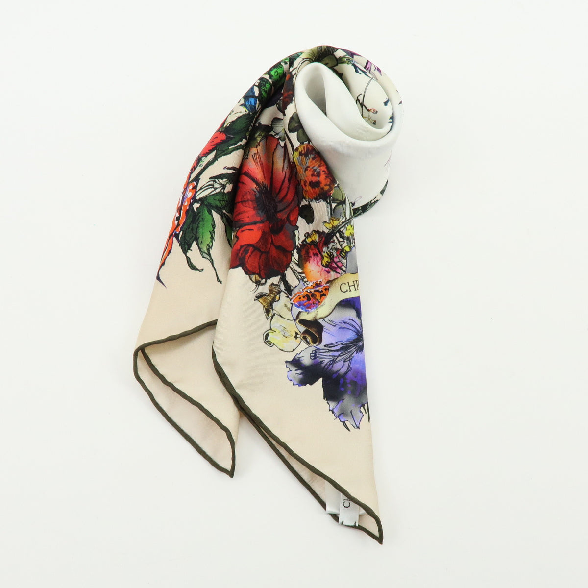 Christian Dior Silk 100% Scarf D Millefiori Multicolor