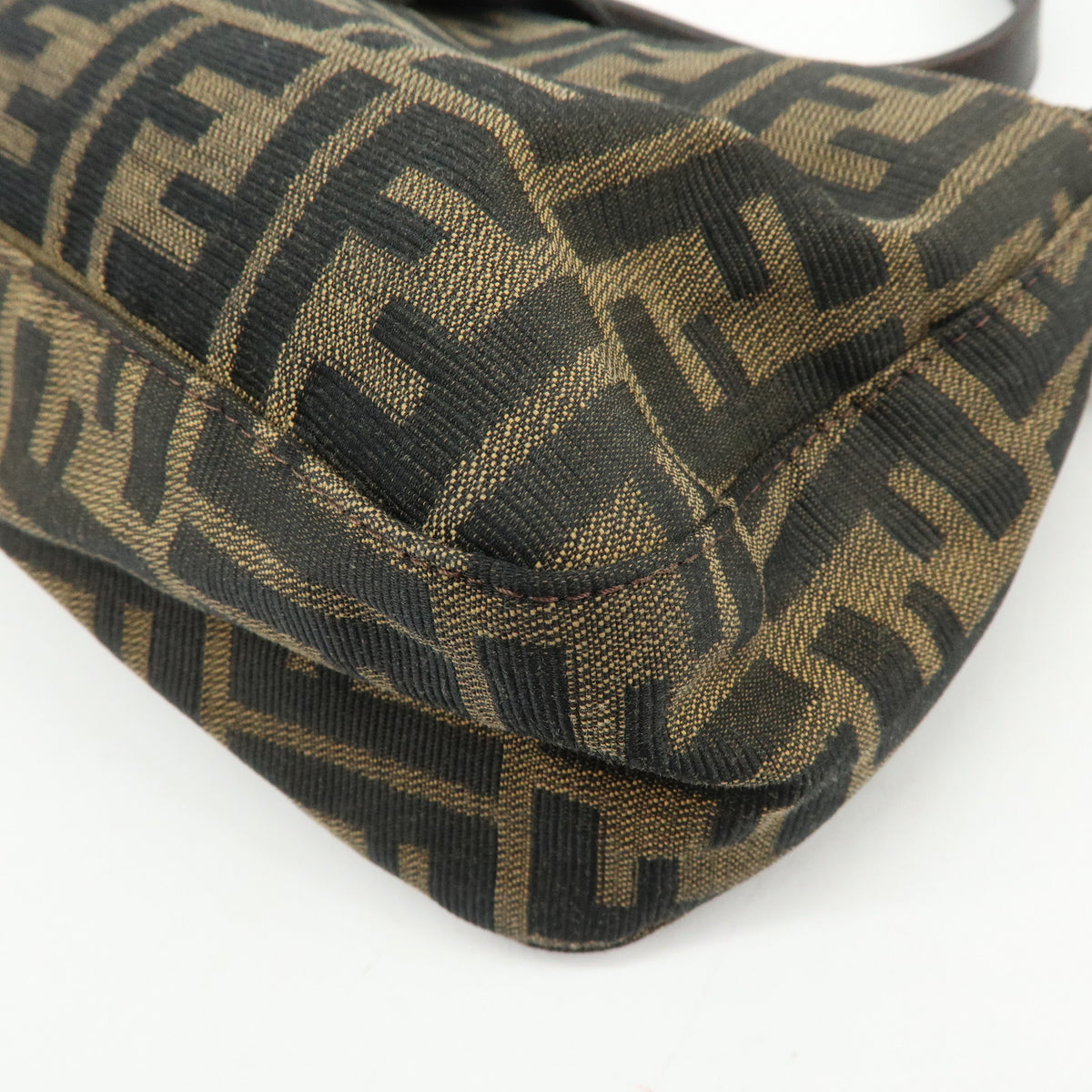FENDI Zucca Canvas Leather Hand Bag Shoulder Bag Brown 26722