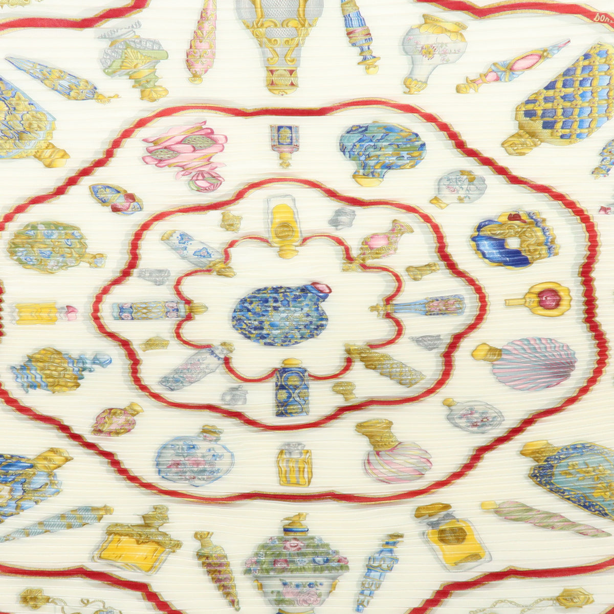 HERMES Silk 100% Pleated Carre Scarf Pourvu qu'on ait l'ivresse Navy