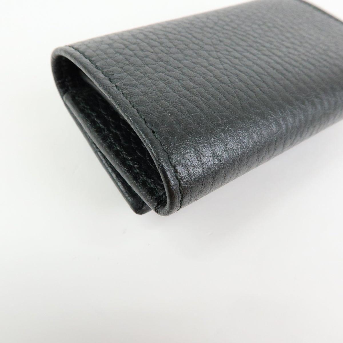 GUCCI Double G Leather 6 Ring Key Case Key Holder Black 456118