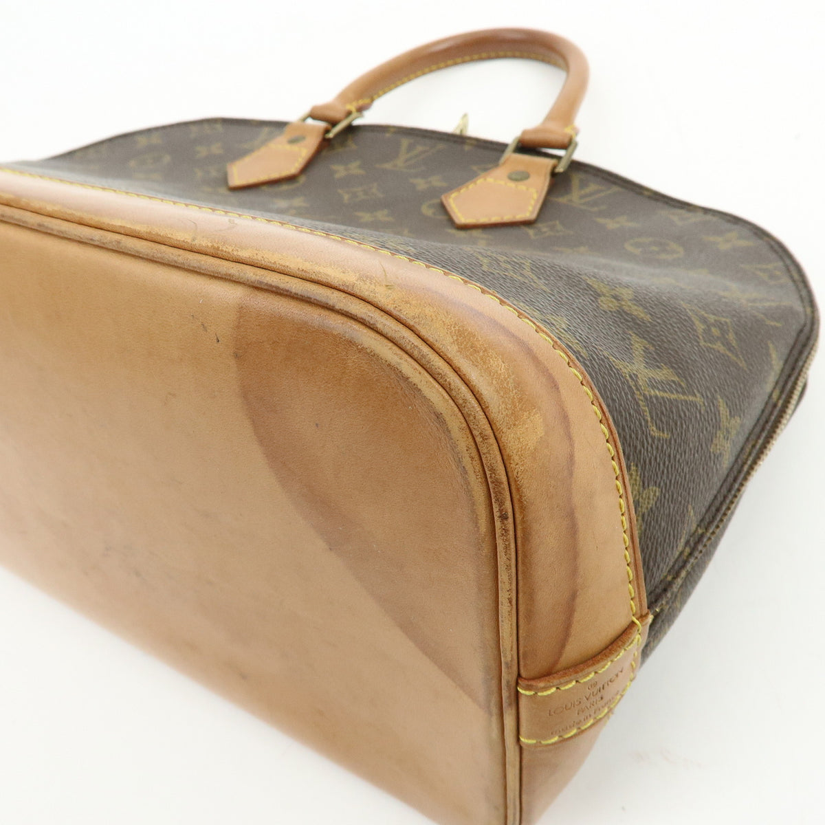 Louis Vuitton Monogram Alma Canvas Leather Hand Bag Brown M51130