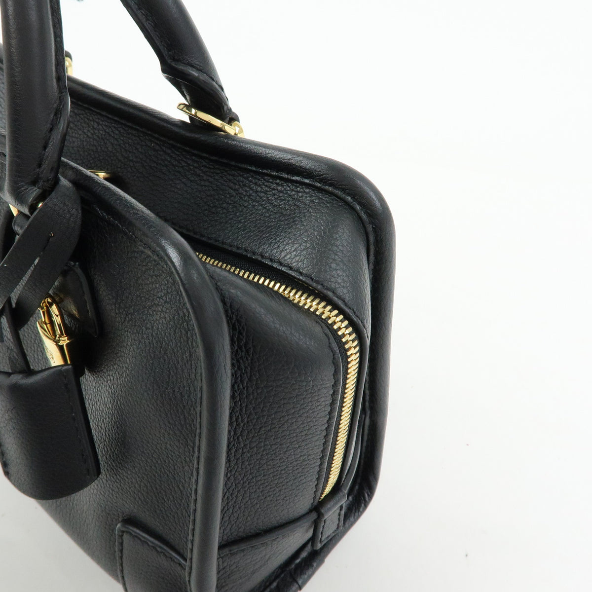 LOEWE Anagram Amazona 23 Leather Hand Bag Shoulder Bag Black