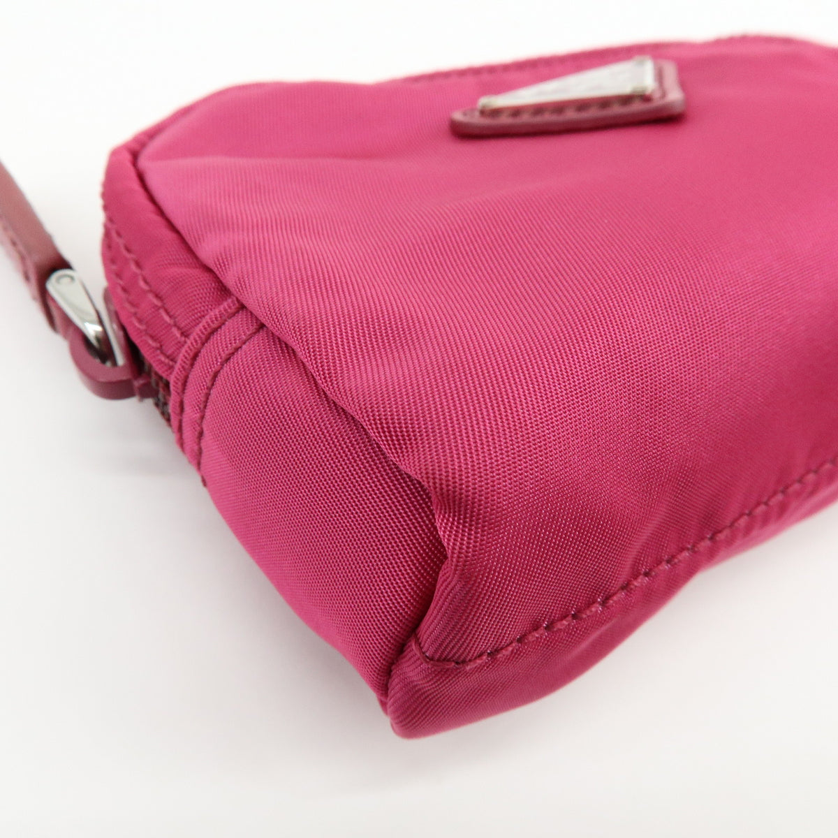 PRADA Triangle Logo Lot of 2 Nylon Pouch Cosmetic Case Purple Pink