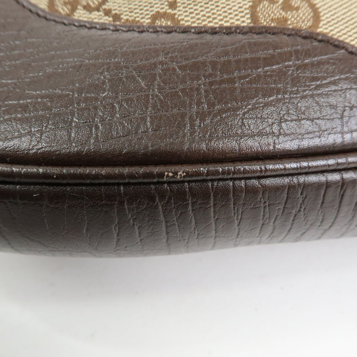 GUCCI Sherry GG Canvas Leather Shoulder Bag Hand Bag Brown 130779