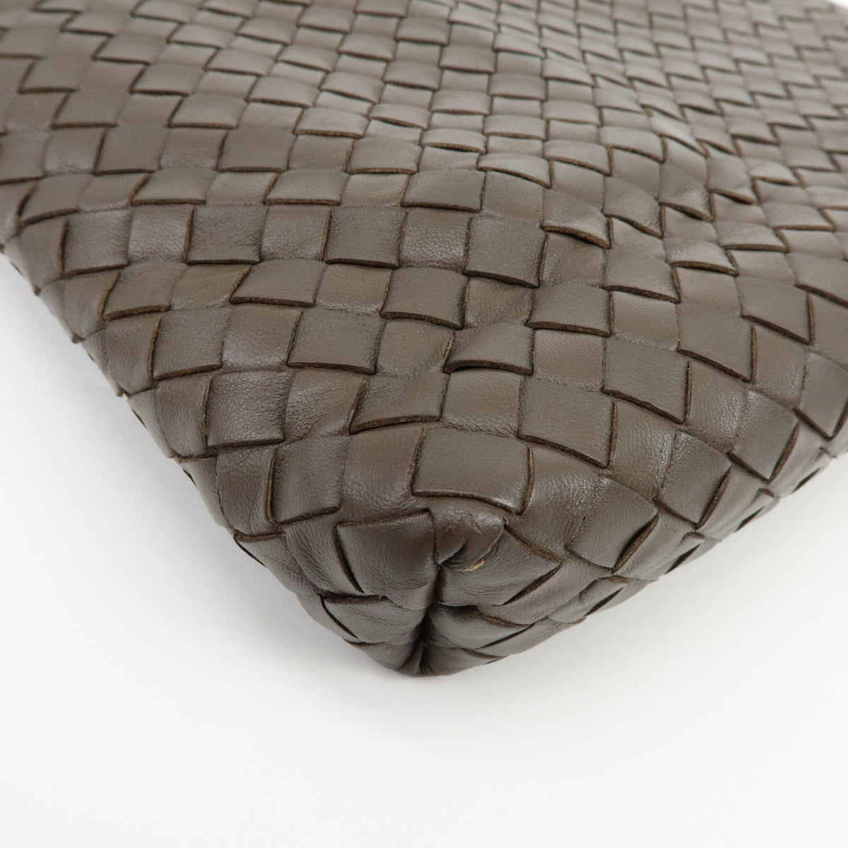 BOTTEGA VENETA Intrecciato Leather Shoulder Crossbody Bag Brown 179330