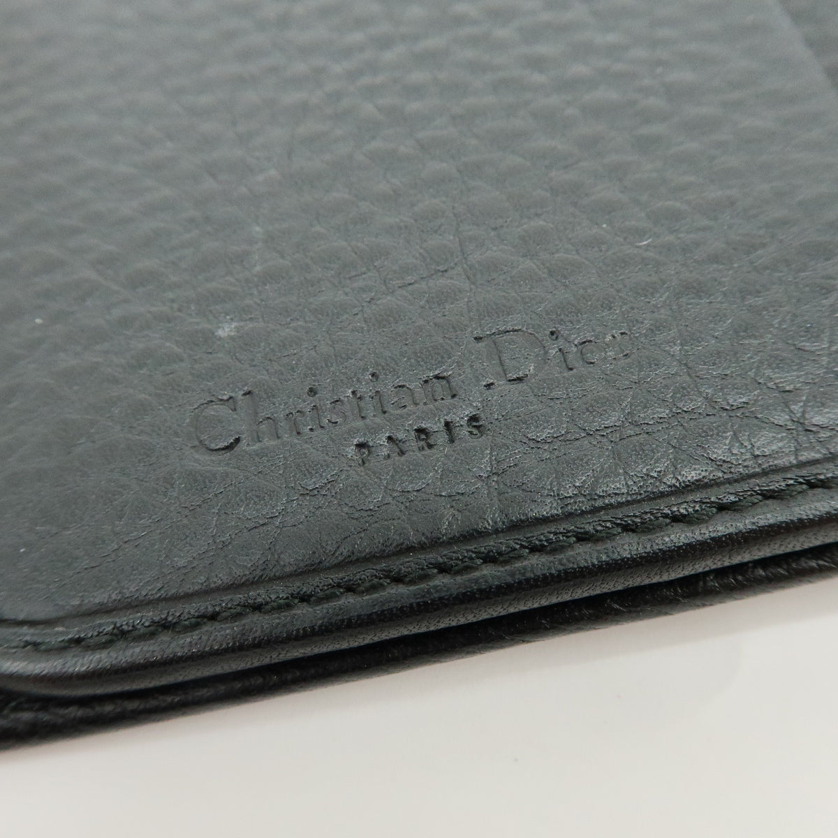 Christian Dior Heart Ethnic Line Leather Long Wallet Black