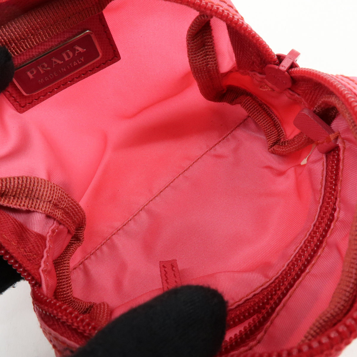 PRADA Triangle Logo Lot of 2 Nylon Pouch Cosmetic Case Purple Pink