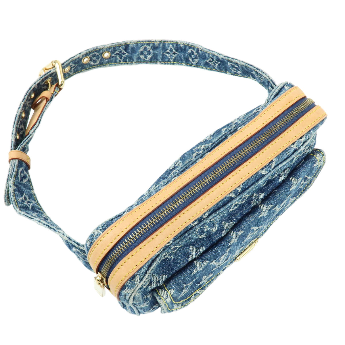 Louis Vuitton Monogram Denim Bum Bag Waist Bag Body Bag Blue M95347