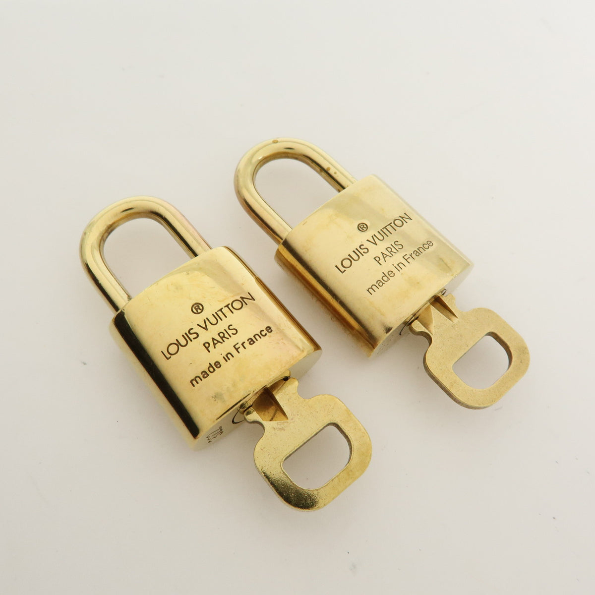 Louis Vuitton Lot of 10 Metal Lock & Key Cadena Key Lock Gold
