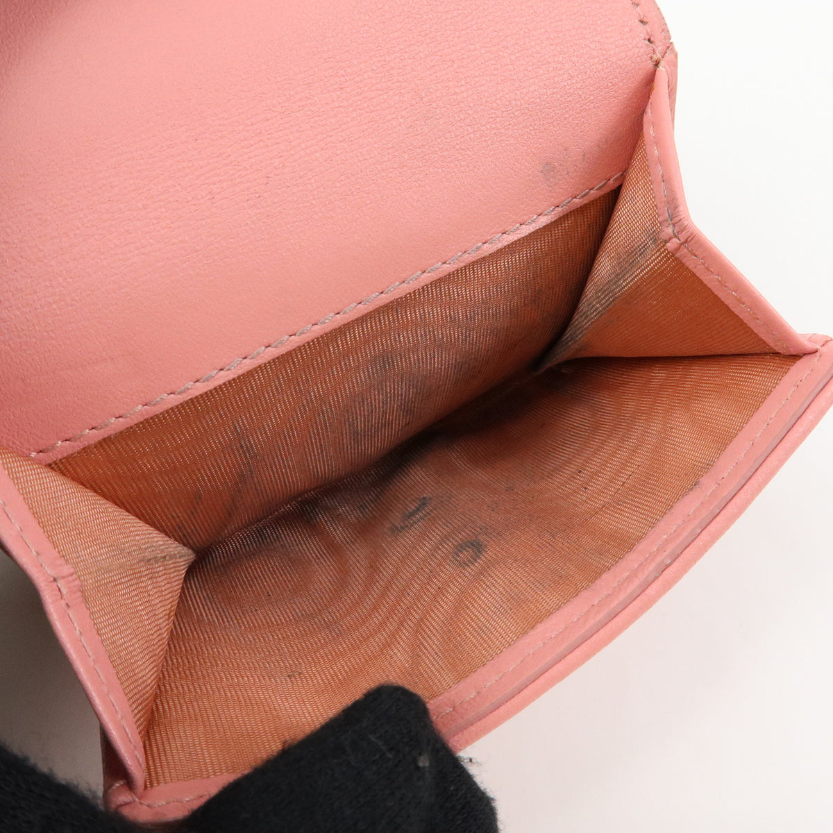 Christian Dior Lady Dior Lotus Cannage Leather Tri-fold Compact Wallet