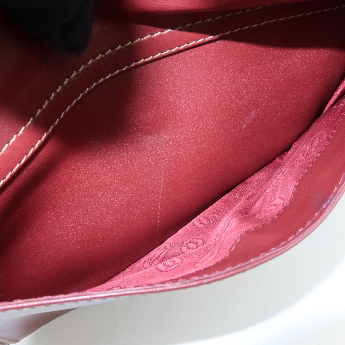 Cartier Must de Cartier Leather Shoulder Bag Bordeaux Wine Red