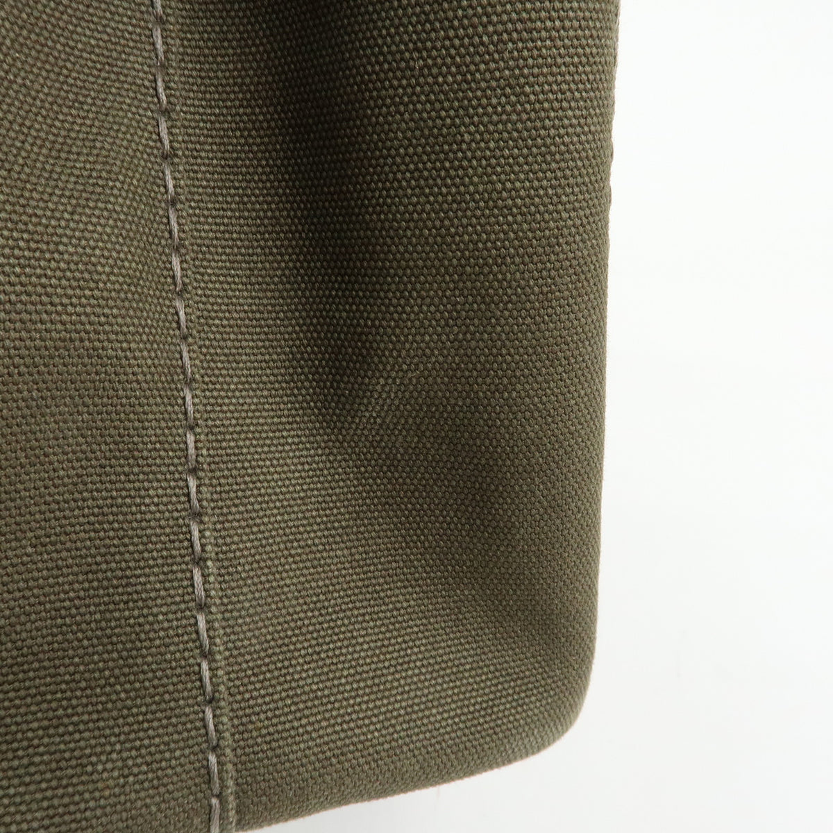 PRADA Triangle Logo Canapa Mini Canvas Tote Bag Hand Bag Khaki BN2439