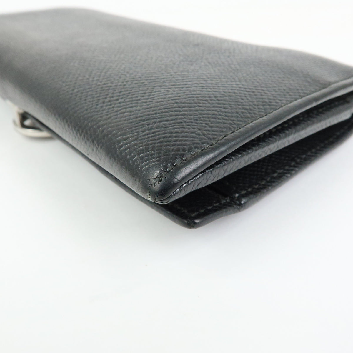 BVLGARI BVLGARI Logo Clip Leather Bi-fold Long Wallet Black