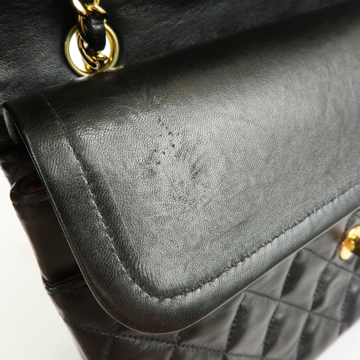 CHANEL Matelasse 25 Lamb Skin Double Flap Chain Shoulder Bag A01112