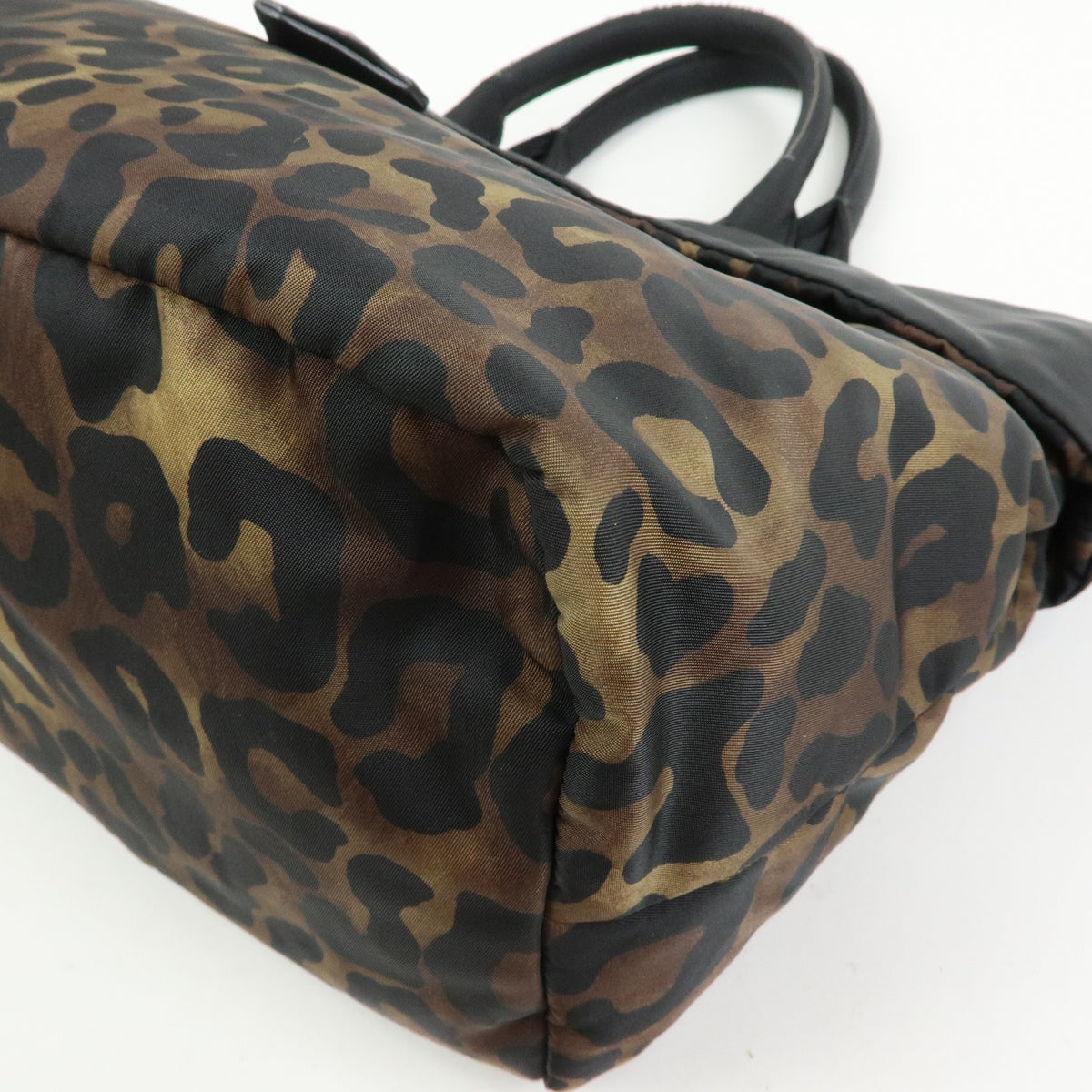 PRADA Triangle Logo Nylon Leather Reversible 2Way Hand Bag Black BN1959