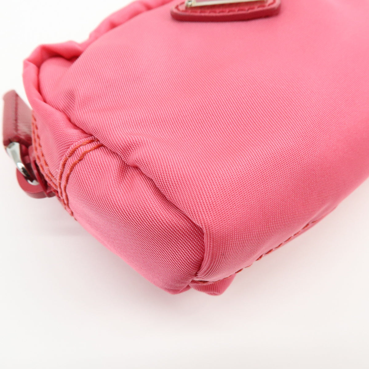 PRADA Triangle Logo Lot of 2 Nylon Pouch Cosmetic Case Purple Pink