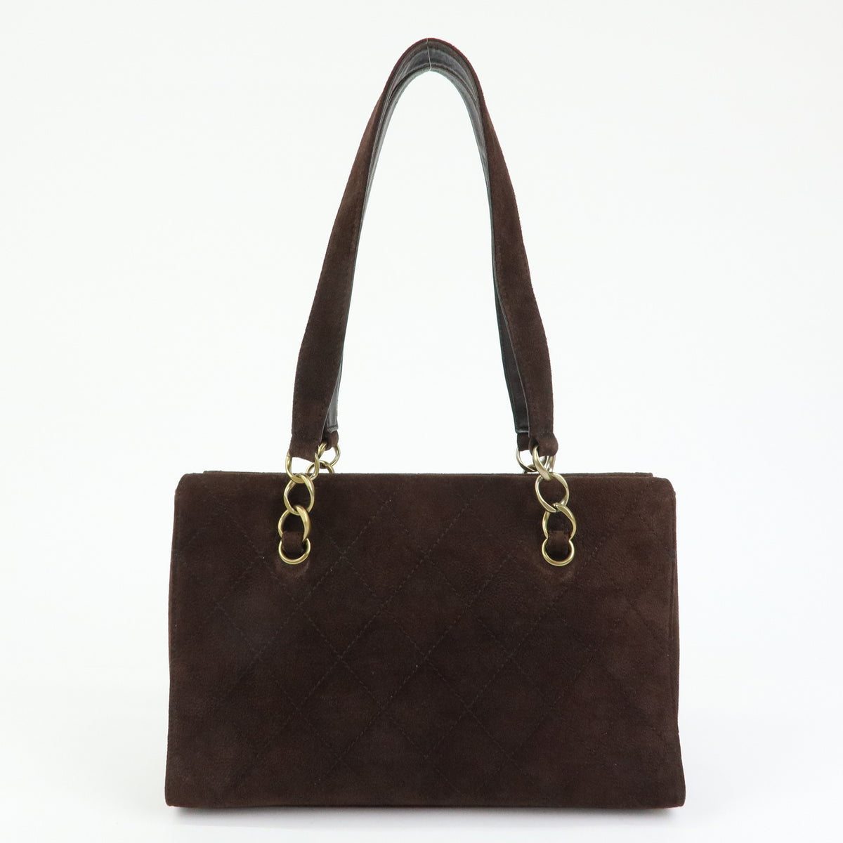 CHANEL COCO Mark Suede Tote Bag Shoulder Bag Brown