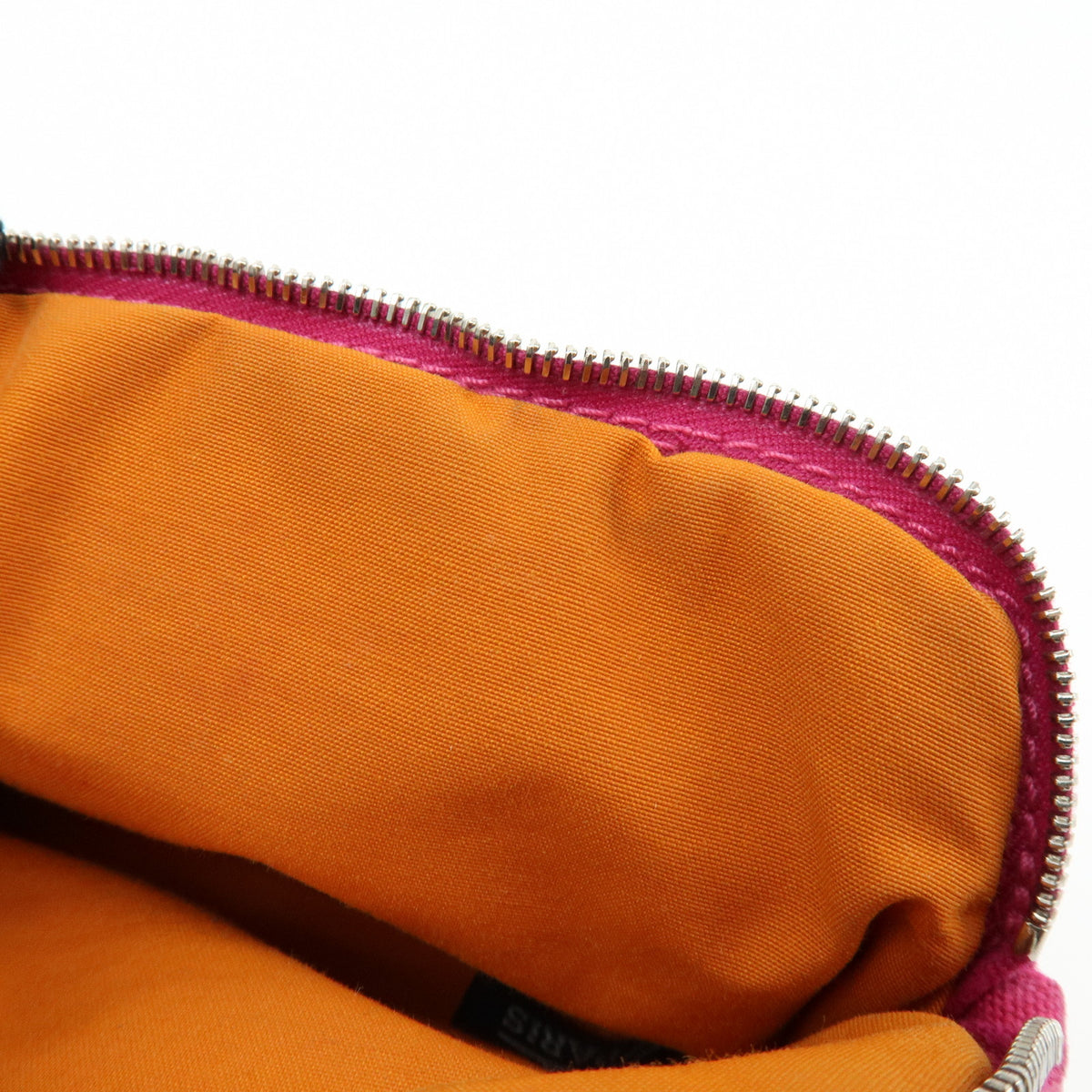 HERMES Bolide Pouch Mini Mini 16 Canvas Leather Cosmetic Pouch Pink