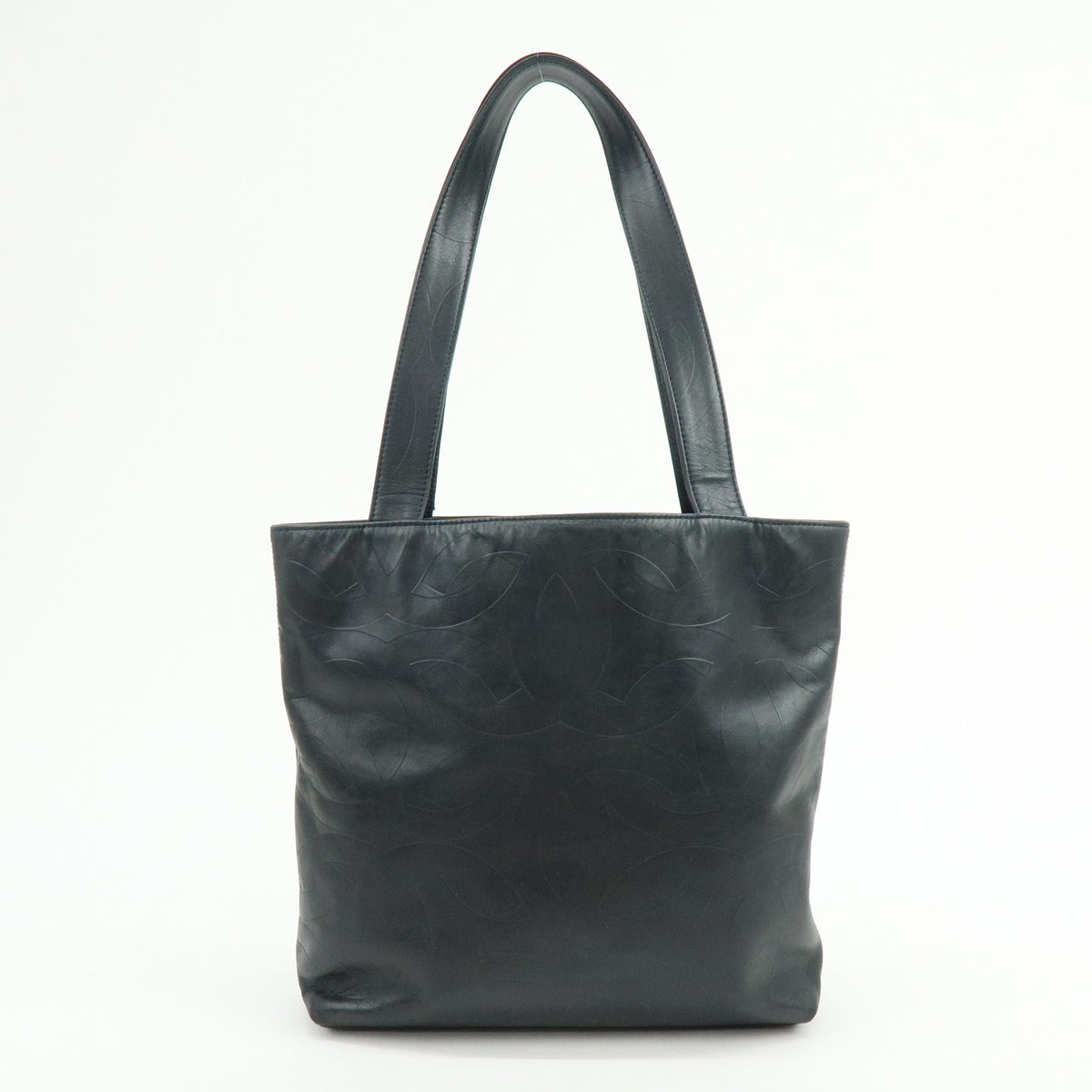 CHANEL COCO Mark Calf Leather Tote Bag Hand Bag Black