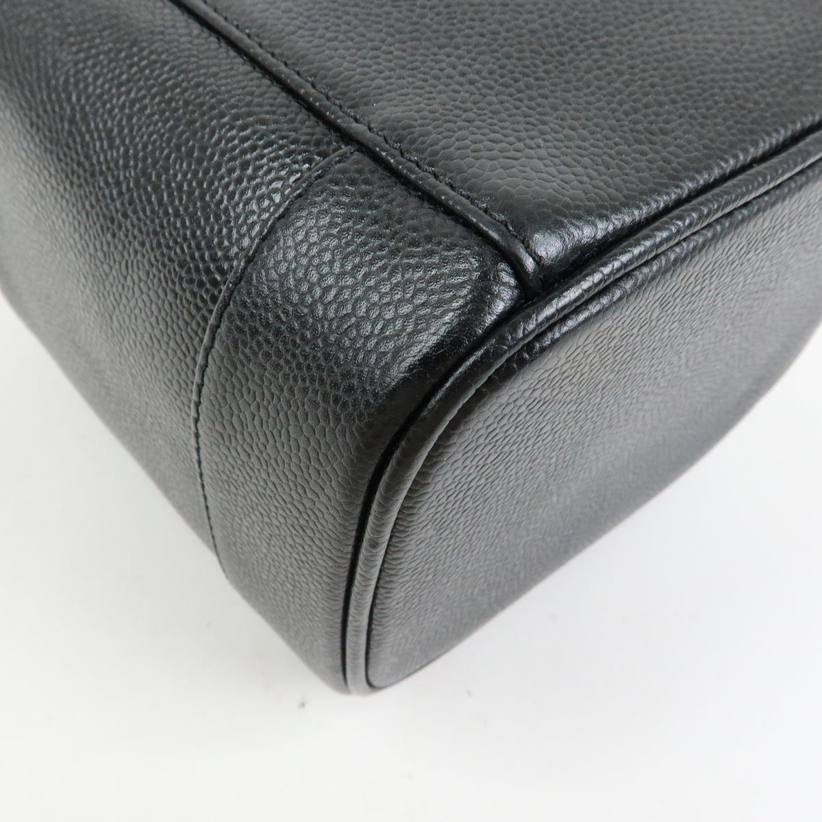CHANEL COCO Mark Caviarskin Vanity Bag Hand Bag Black A01998