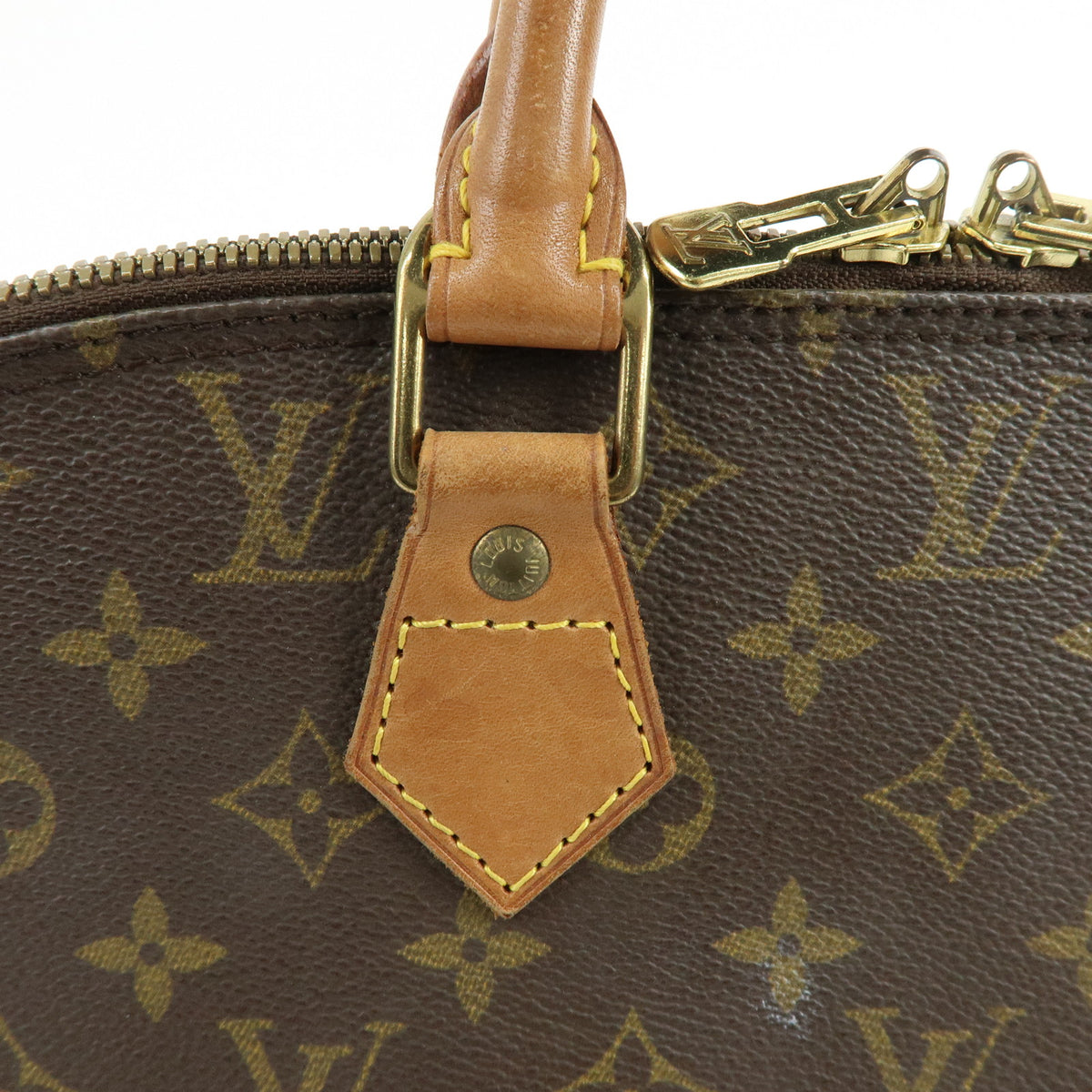 Louis Vuitton Monogram Alma Canvas Leather Hand Bag Brown M51130
