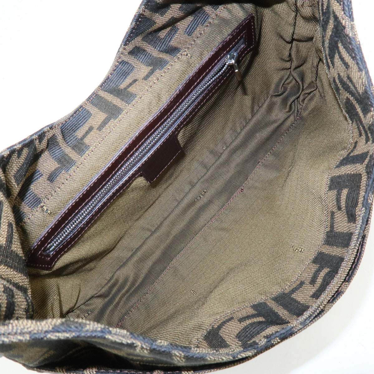 FENDI Zucca Canvas Leather Shoulder Bag Hand Bag Black Brown 26569