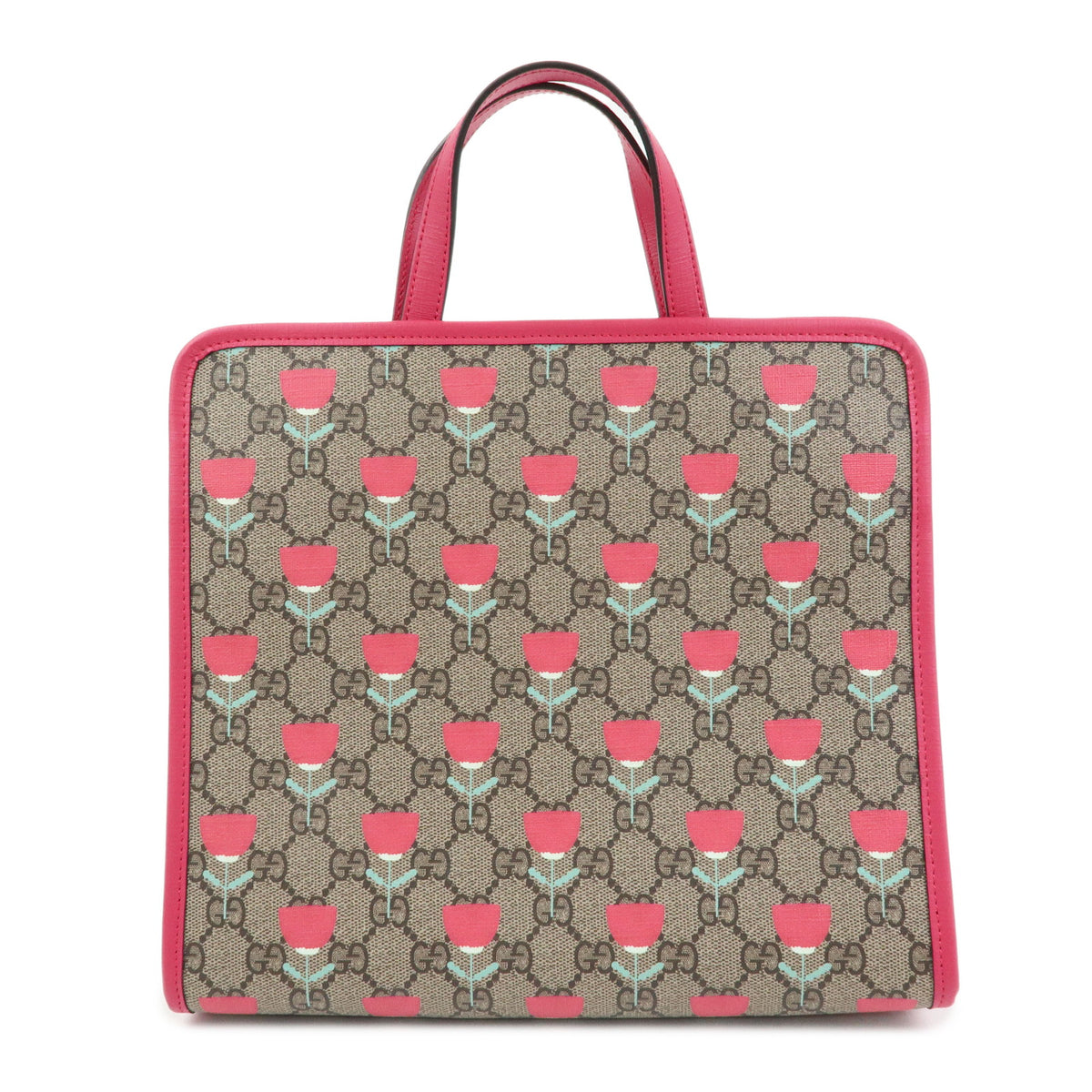 GUCCI Childrens GG Supreme Leather Tote Bag Hand Bag Beige Pink 605614