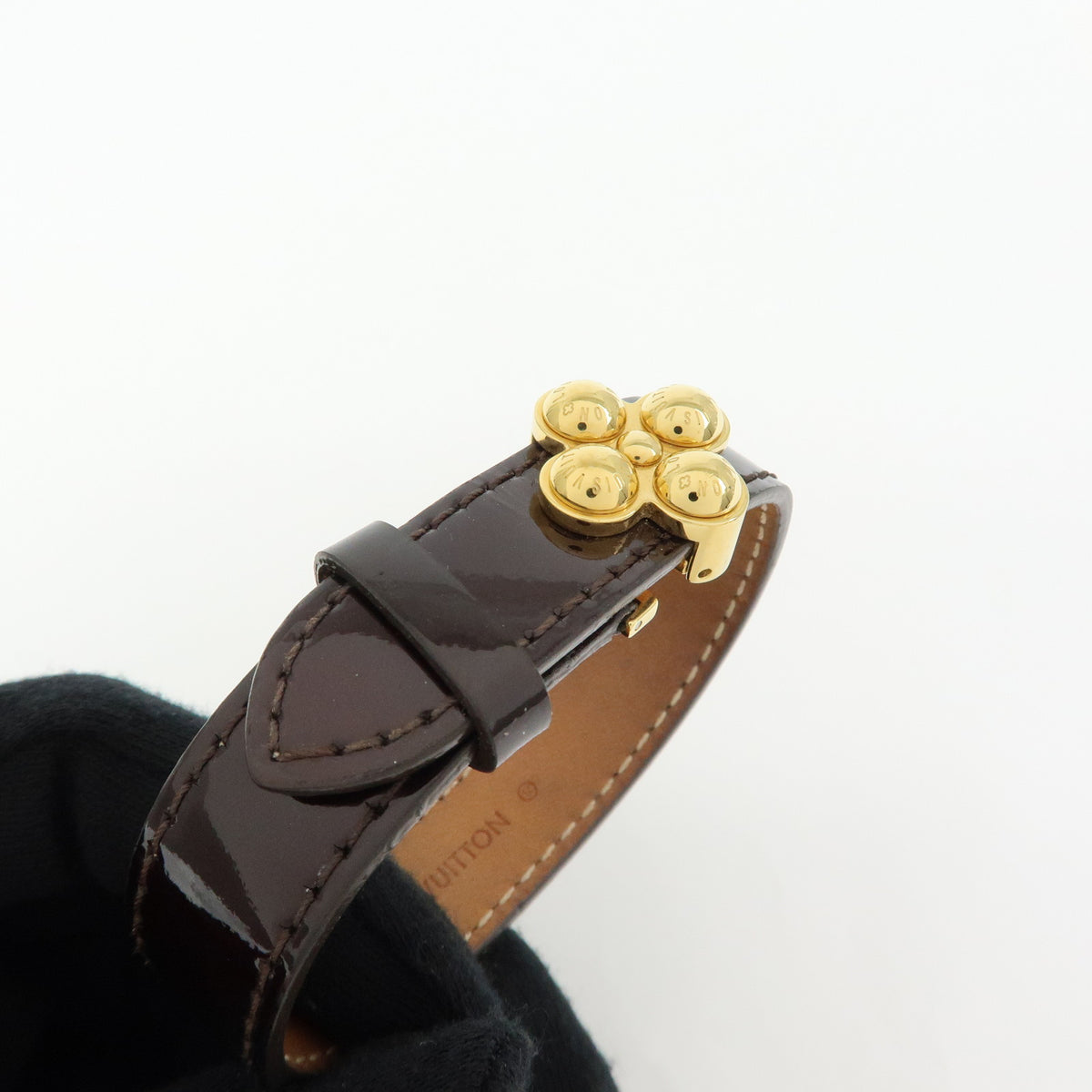 Louis Vuitton Monogram Vernis Bloom It Bracelet 17 Amarante M6602F