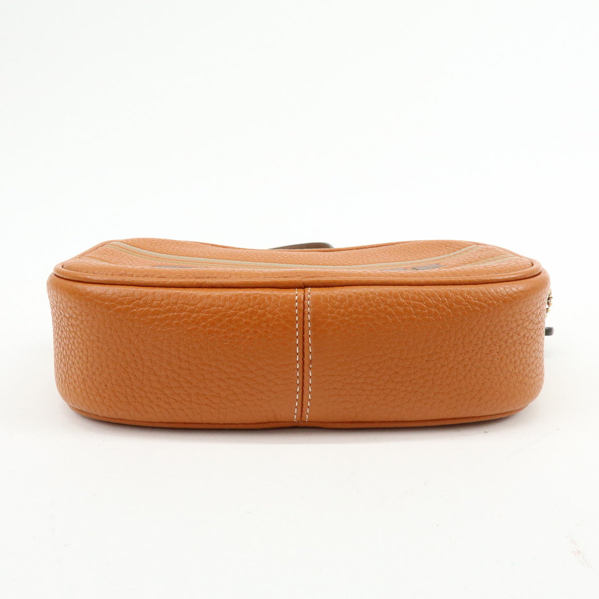 COACH Logo Leather Shoulder Bag Crossbody Bag Camel Brown