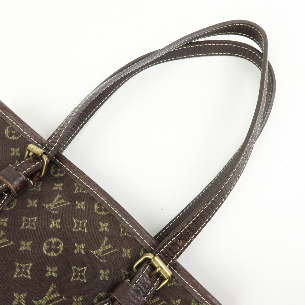 Louis Vuitton Monogram Mini Lin Bucket PM Canvas Tote Bag Ebene M95226