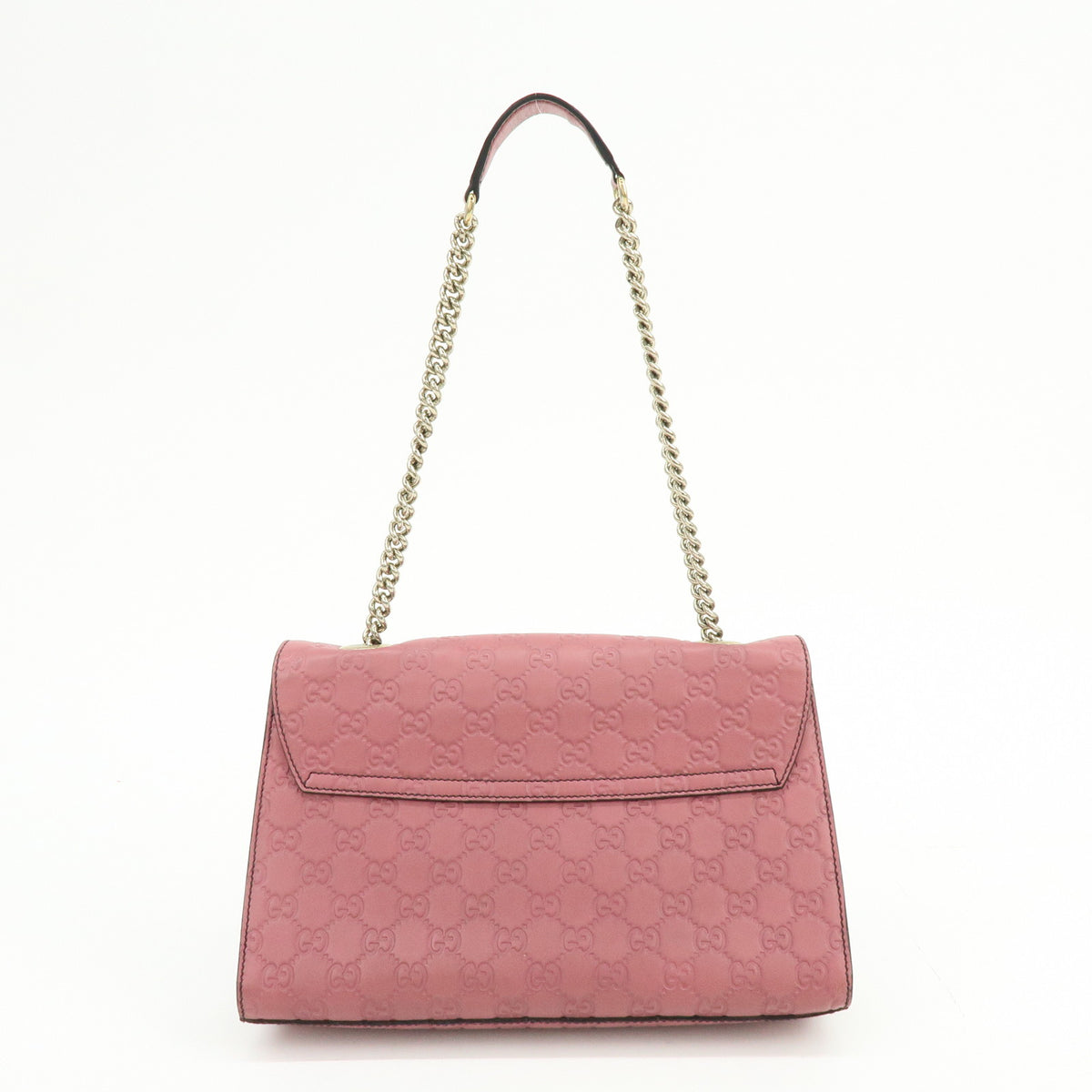 GUCCI Horsebit Guccissima Leather Chain Shoulder Hand Bag Pink 295402