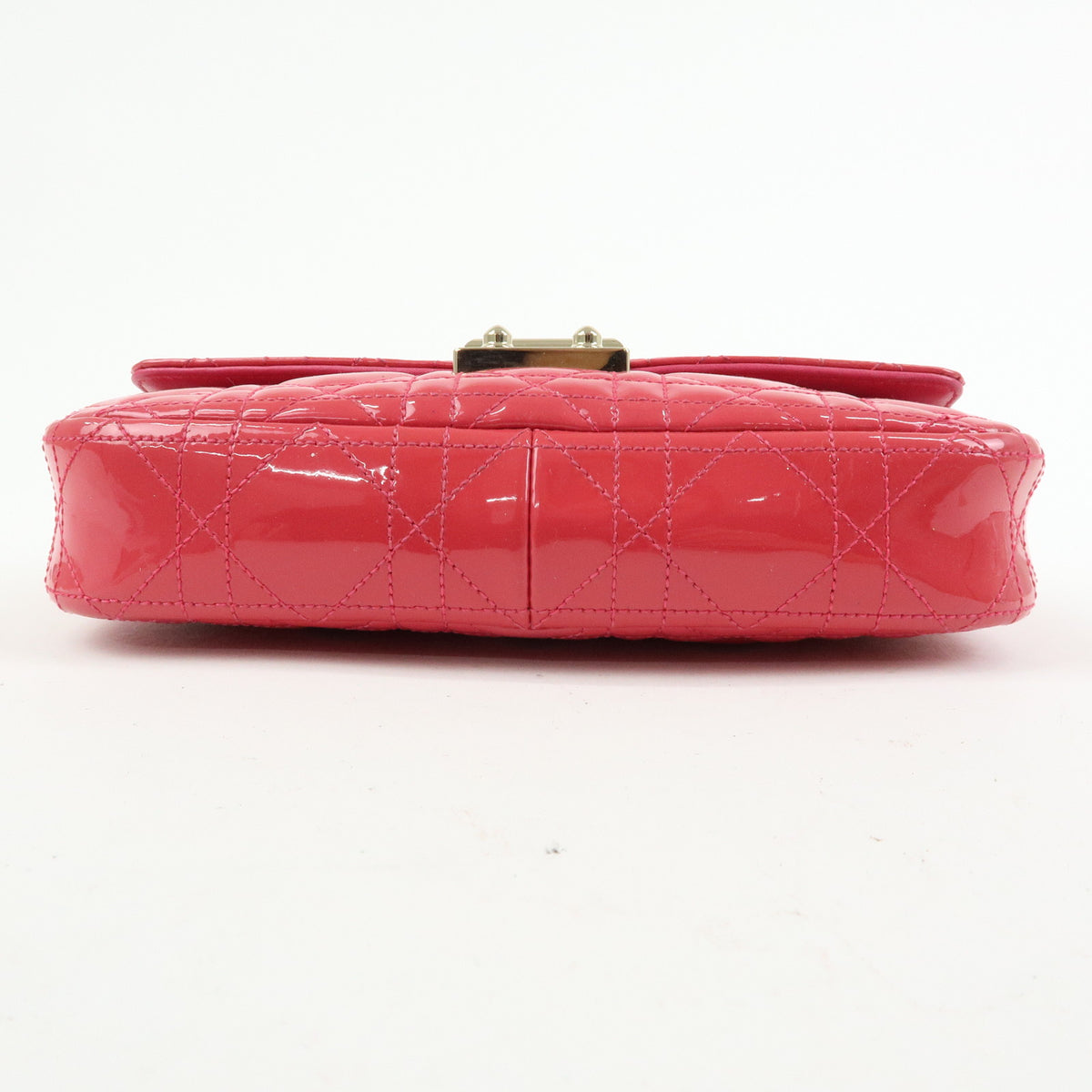 Christian Dior New Lock Cannage Patent Leather Chain Shoulder Bag Pink