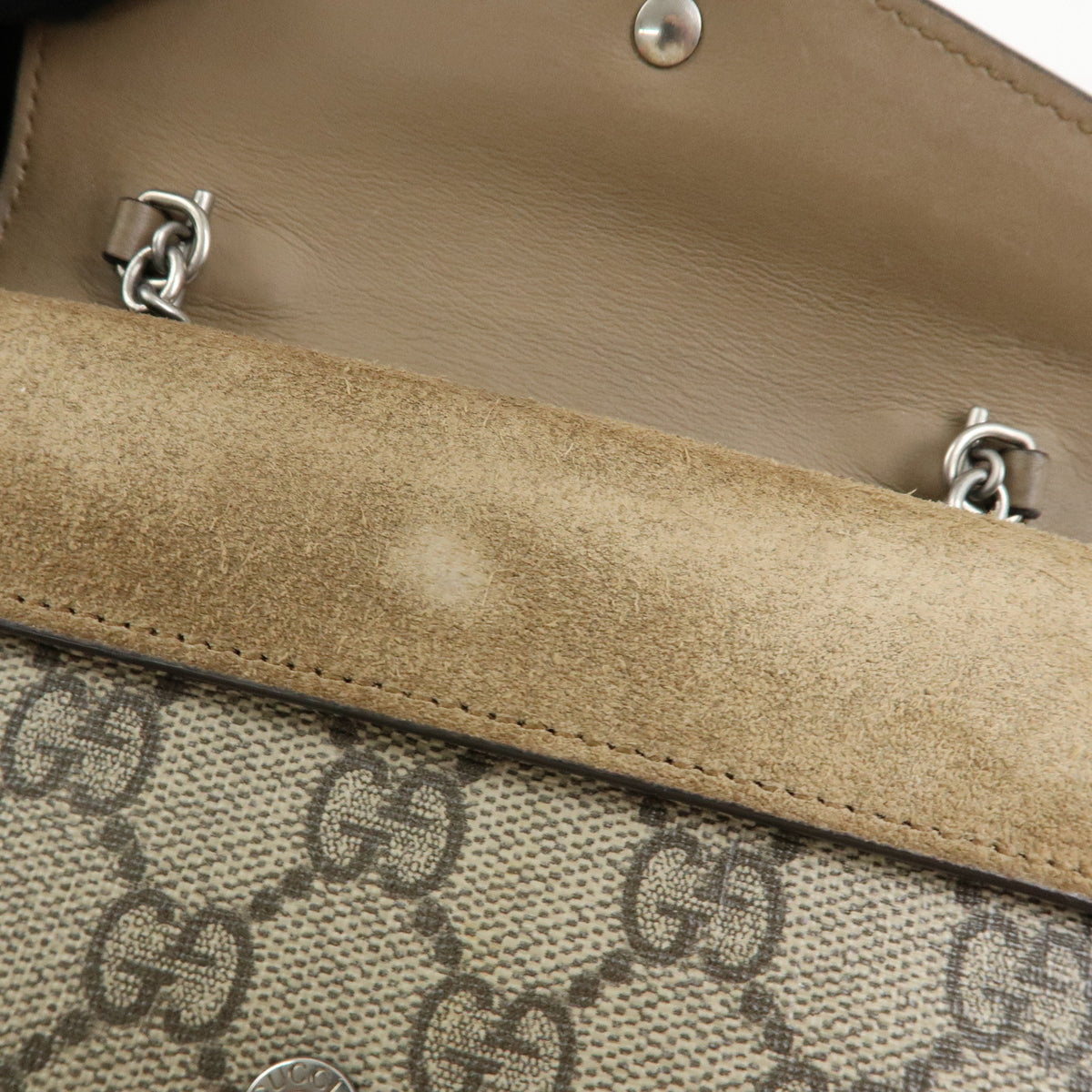 GUCCI Dionysus Super Mini Bag Leather Chain Shoulder Bag Beige 476432