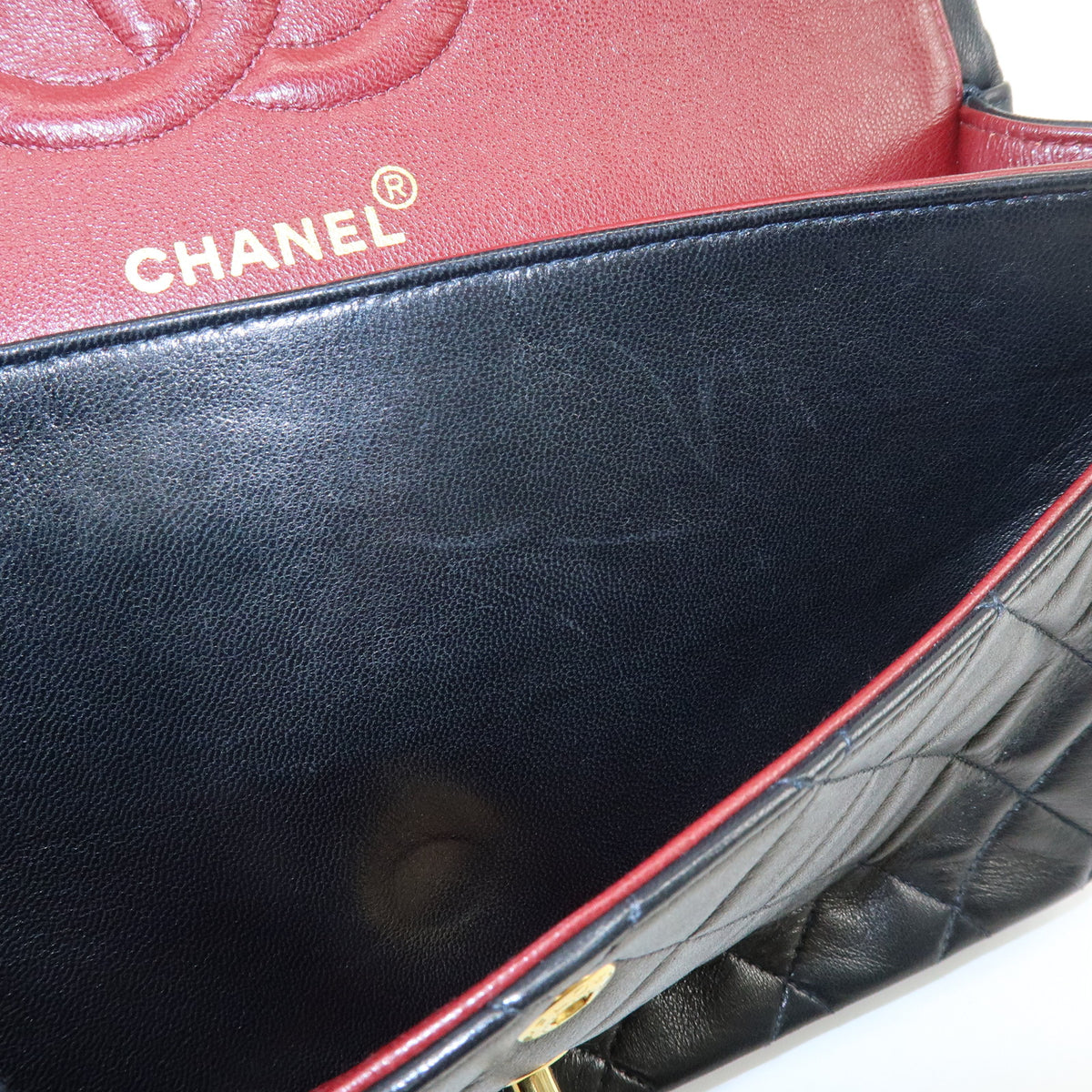 CHANEL Matelasse 25 Double Flap Chain Shoulder Bag Black A01112