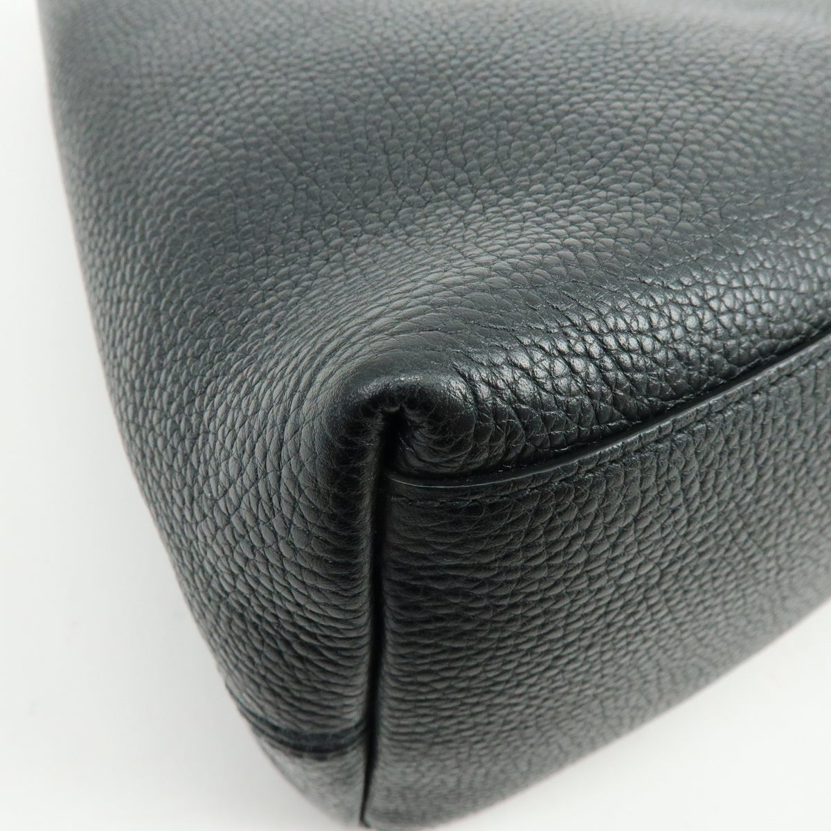 GUCCI SOHO Interlocking G Chain Leather Shoulder Bag Black 536196