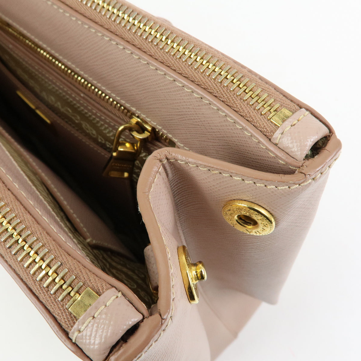 PRADA Triagnle Logo Galleria Saffiano Leather 2WAY Hand Bag Pink BN2274