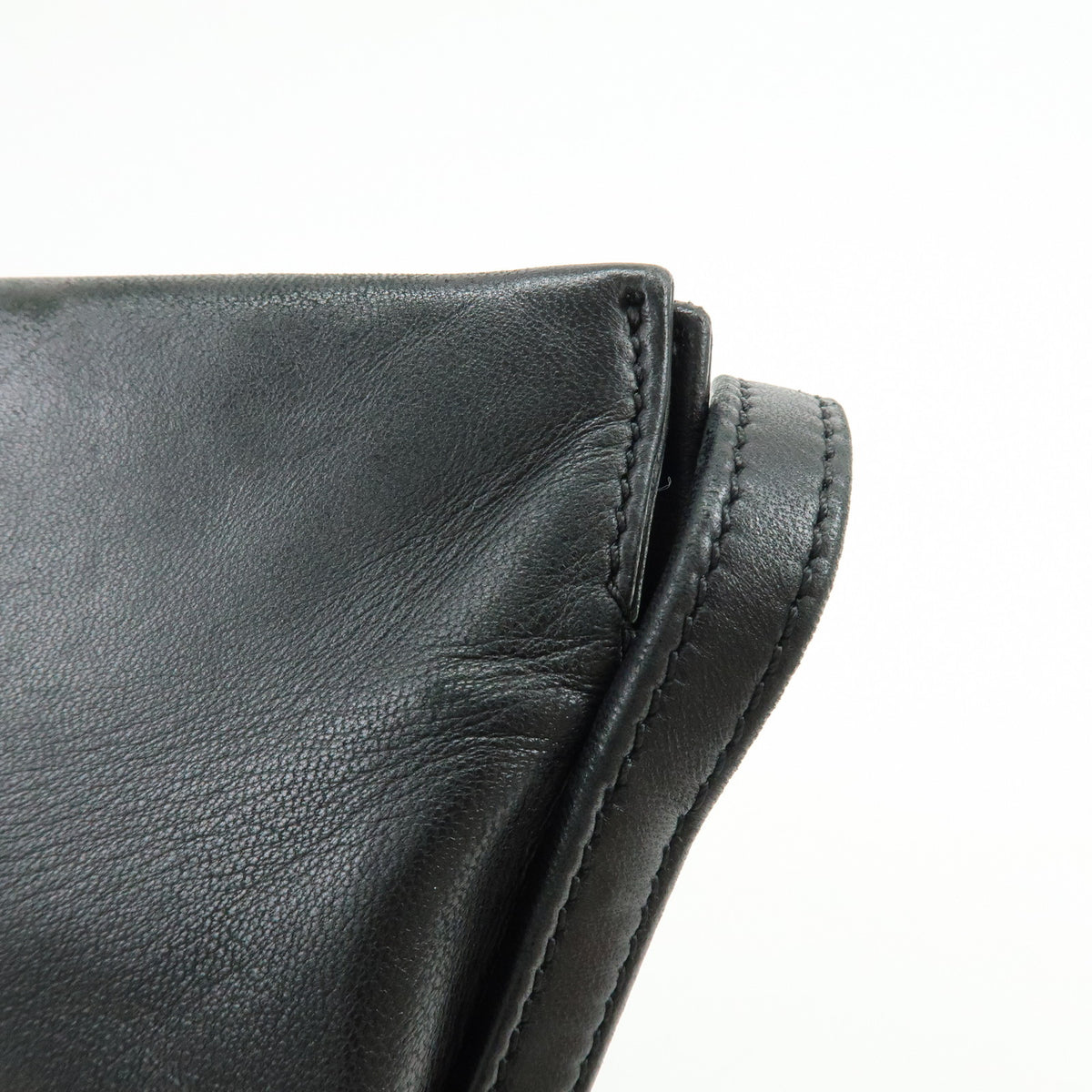 LOEWE Logo Nappa Leather Flat Shoulder Bag Crossbody Bag Black