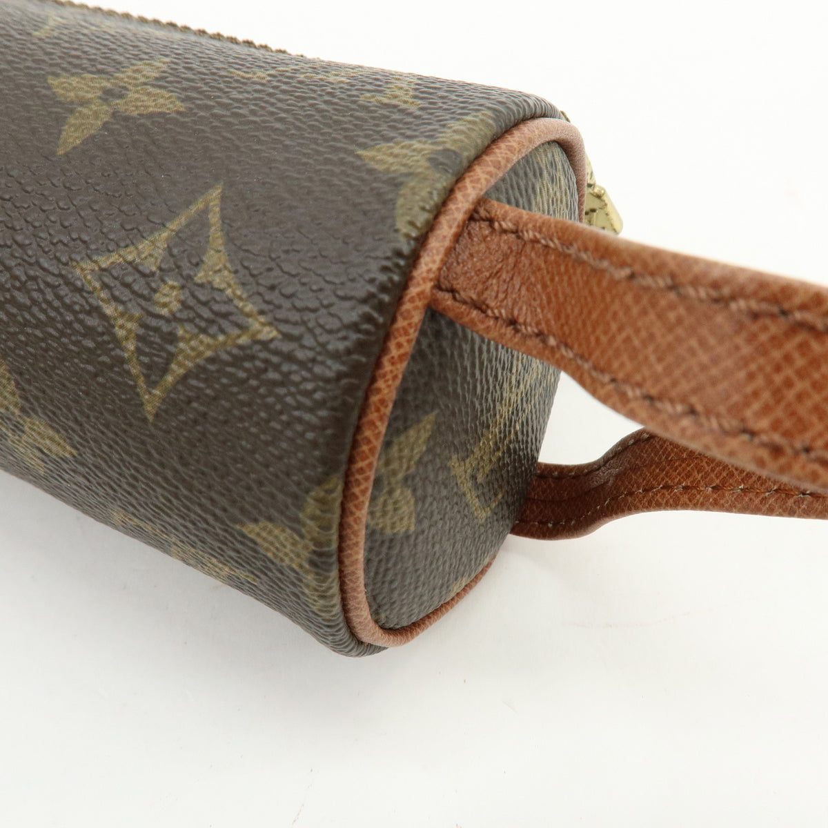 Louis Vuitton Monogram Trousse Ronde Pen Case Pouch Brown M47630