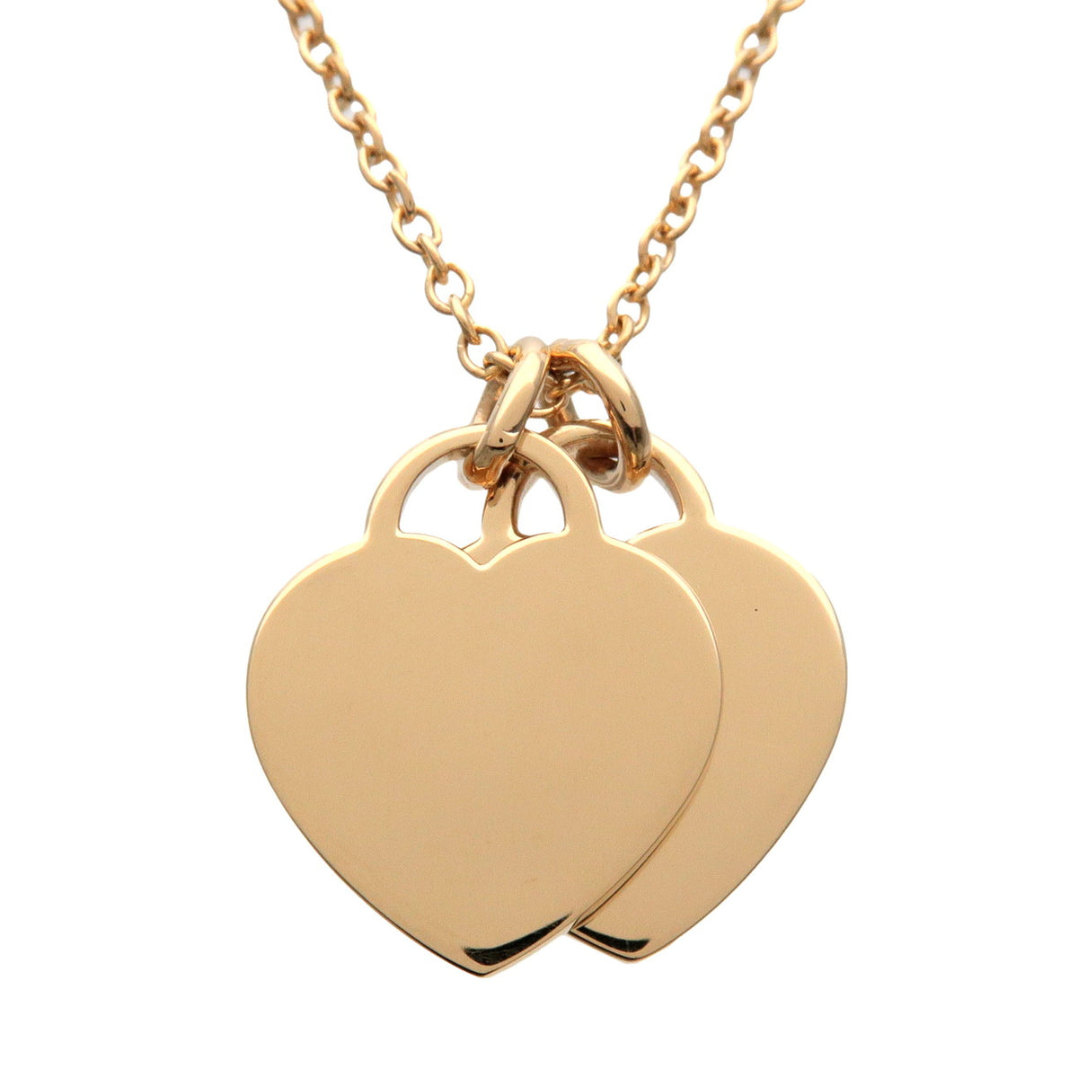 Tiffany & Co Return to Tiffany Double Heart Tag Necklace K18 750YG