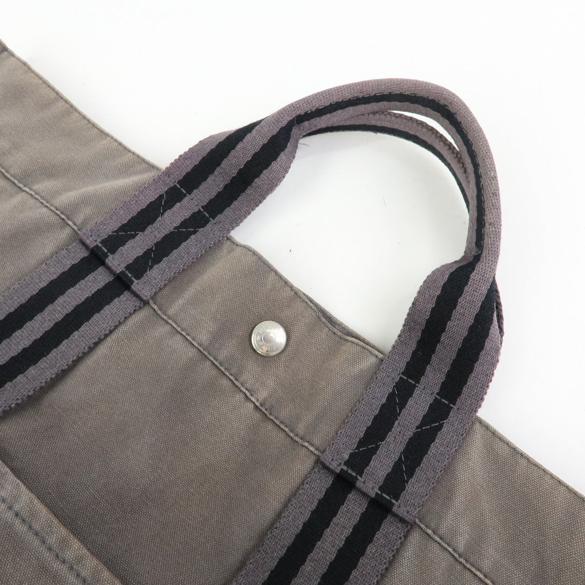HERMES Herline Fourre Tout MM Canvas Tote Bag Grey Black