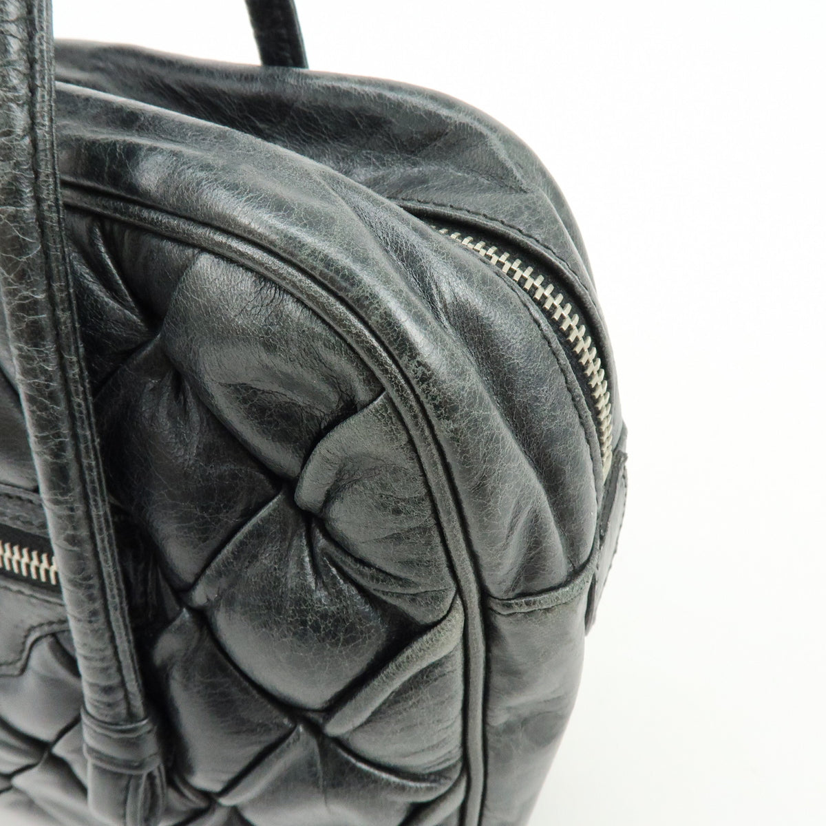 BALENCIAGA The Matelasse Leather Hand Bag Mini Boston Bag 182089