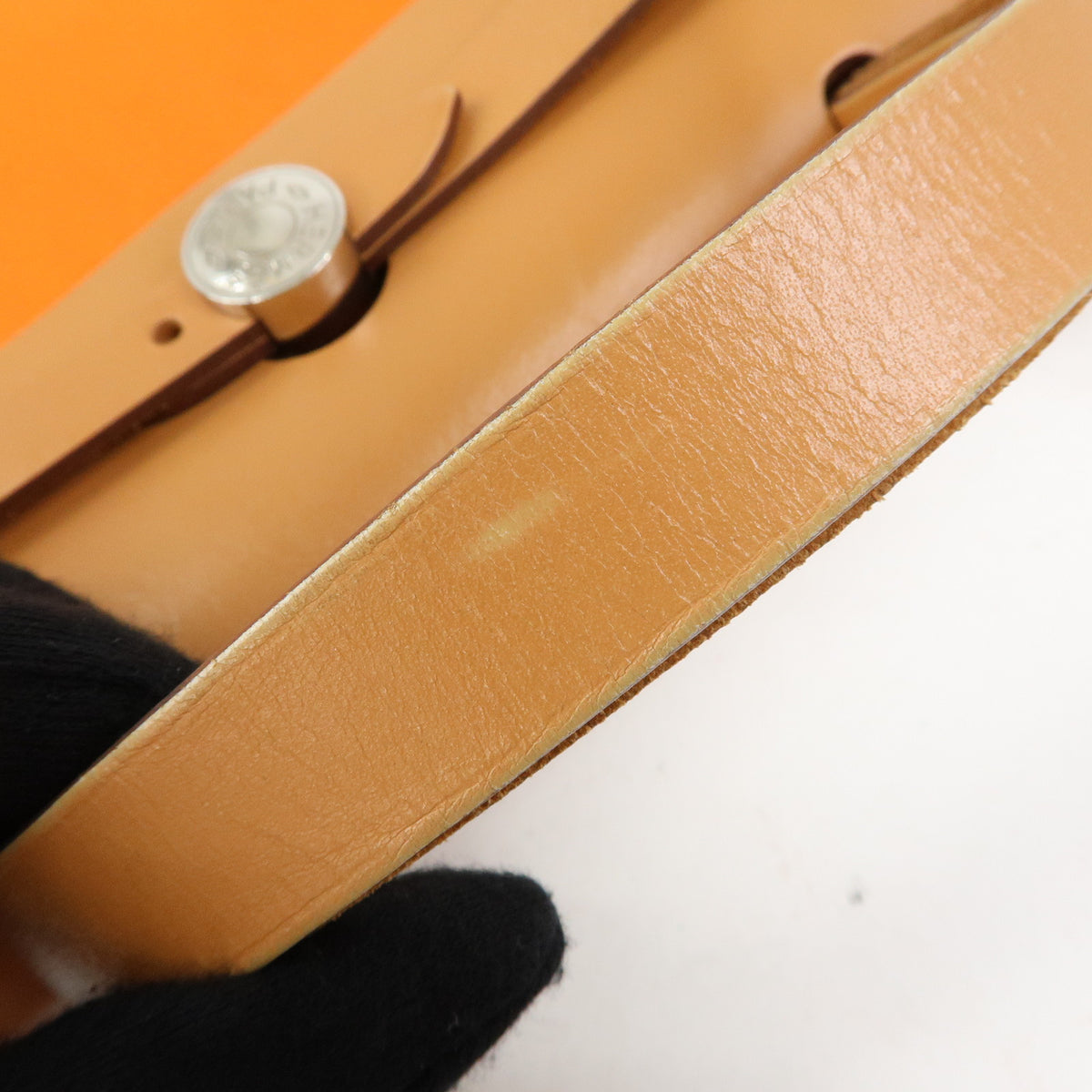 HERMES Herline Toile Officier Leather 2Way Hand Shoulder Bag □T Stamped