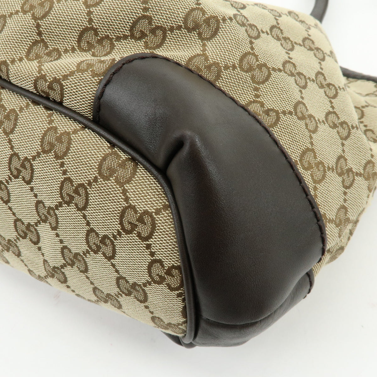 GUCCI Sukey Diamante GG Canvas Leather 2Way Bag Beige Brown 247902