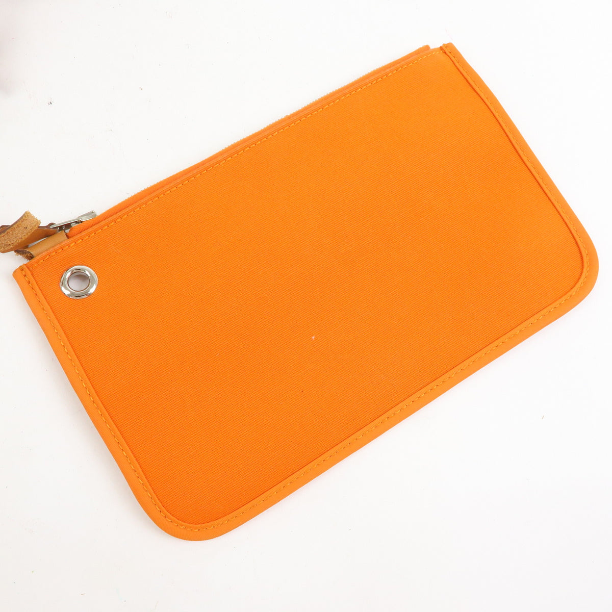 HERMES Herline Toile Officier Leather 2Way Hand Shoulder Bag □T Stamped