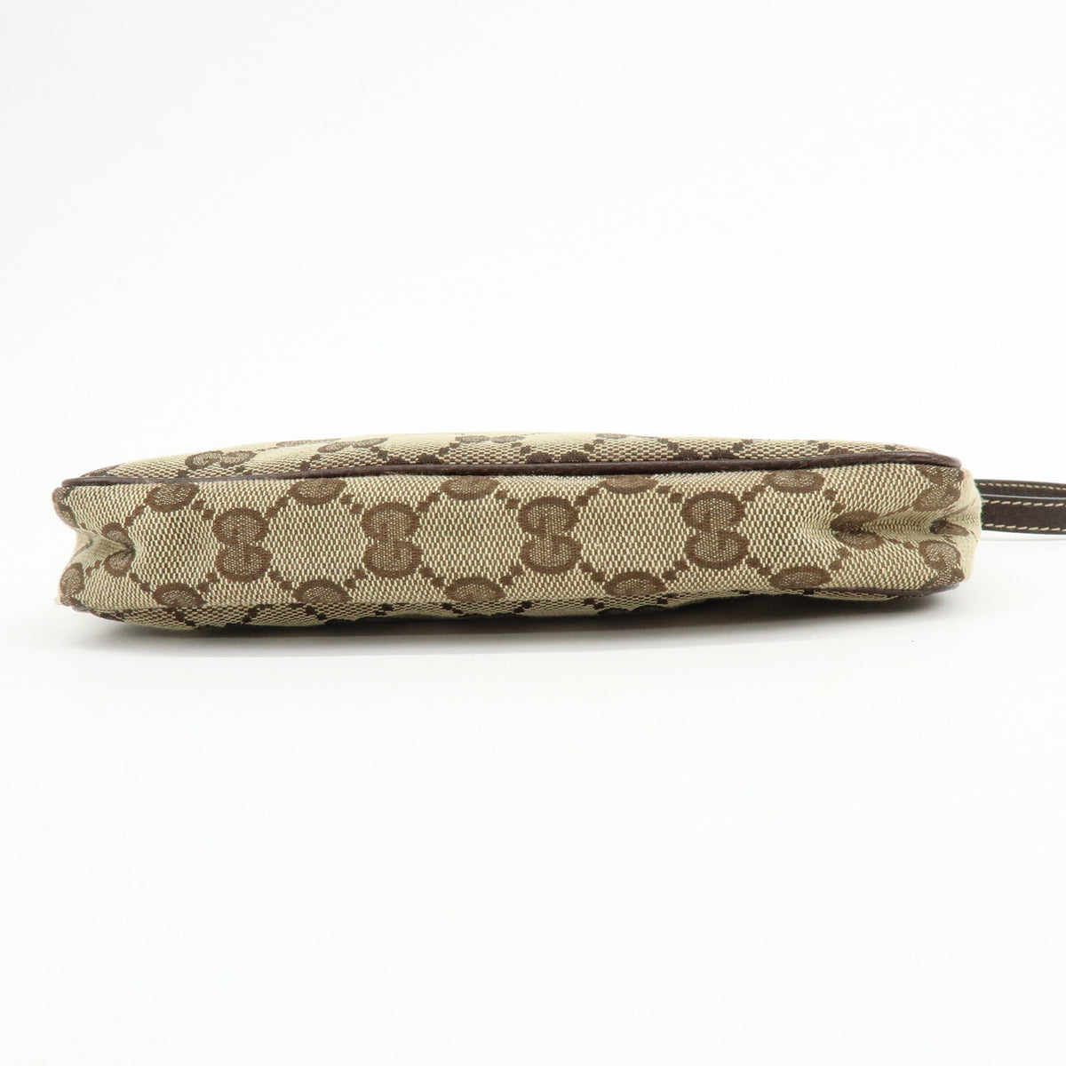 GUCCI GG Canvas Leather Hand Bag Pouch Shoulder Bag Brown Beige 154432