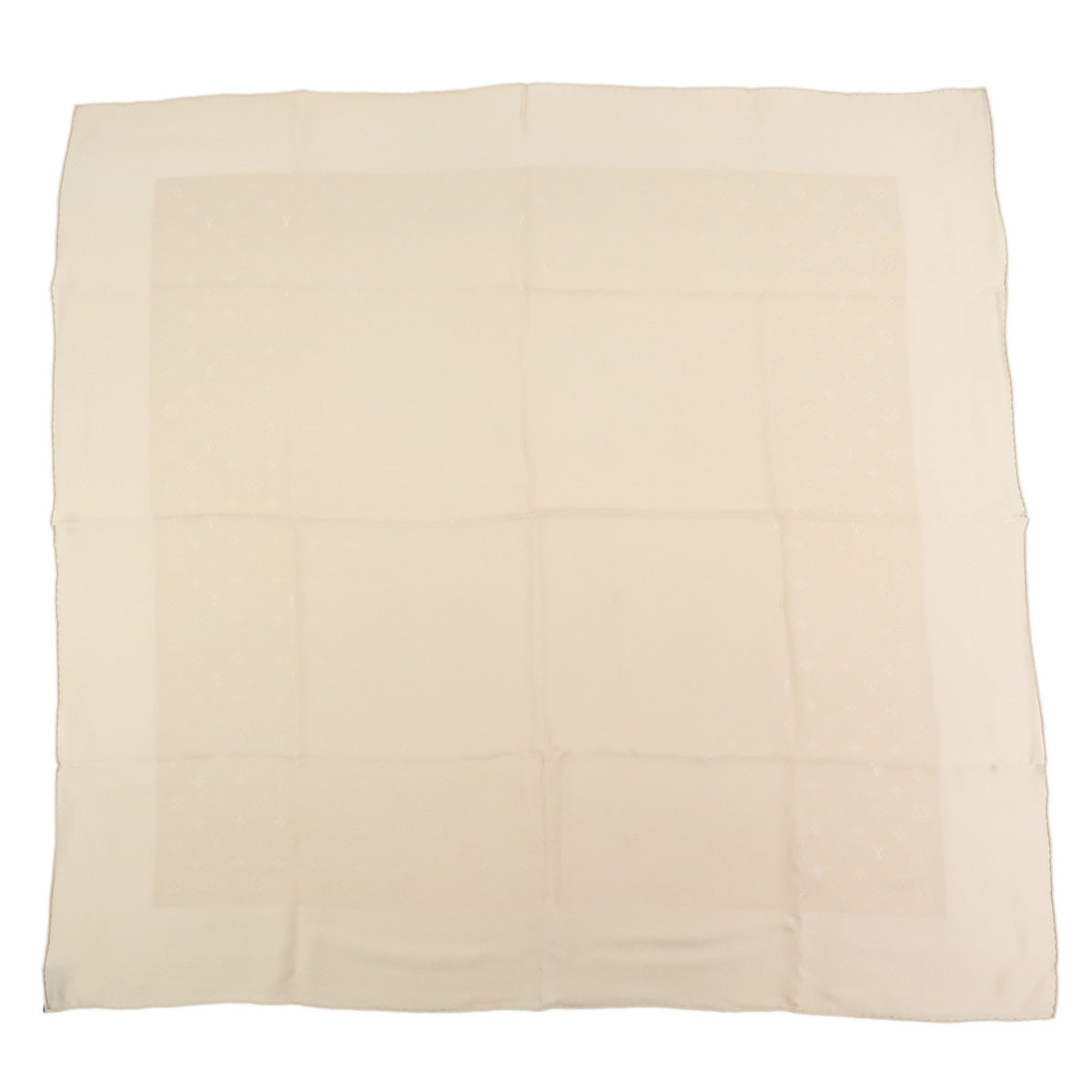 Louis Vuitton Monogram Carre Monaco Silk 100% Scarf Beige M71146
