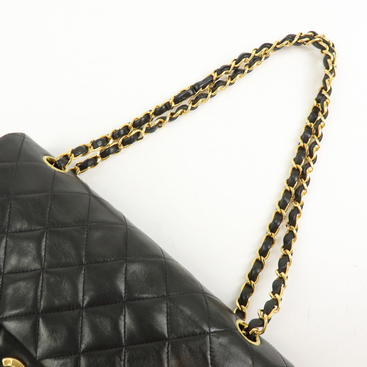 CHANEL Matelasse 25 Lamb Skin Double Flap Chain Shoulder Bag A01112